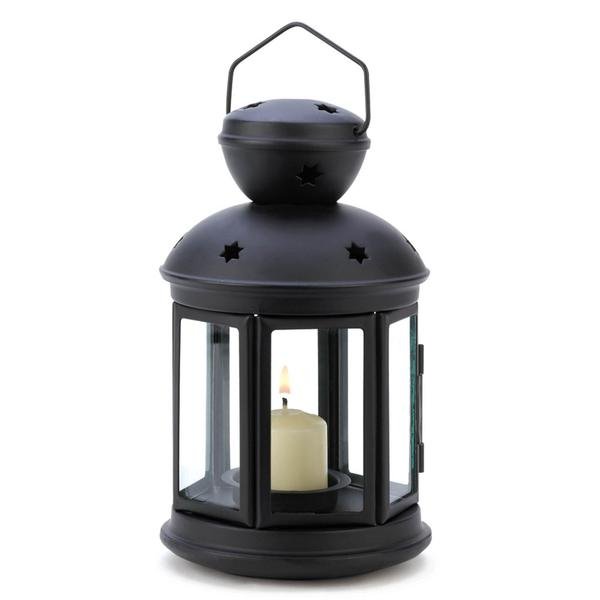 BLACK COLONIAL CANDLE LAMP