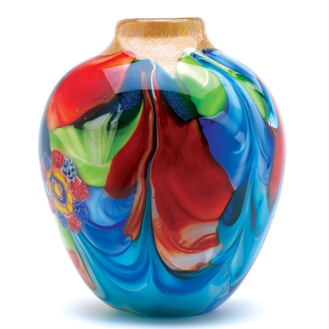 FLORAL FANTASIA ART GLASS VASE