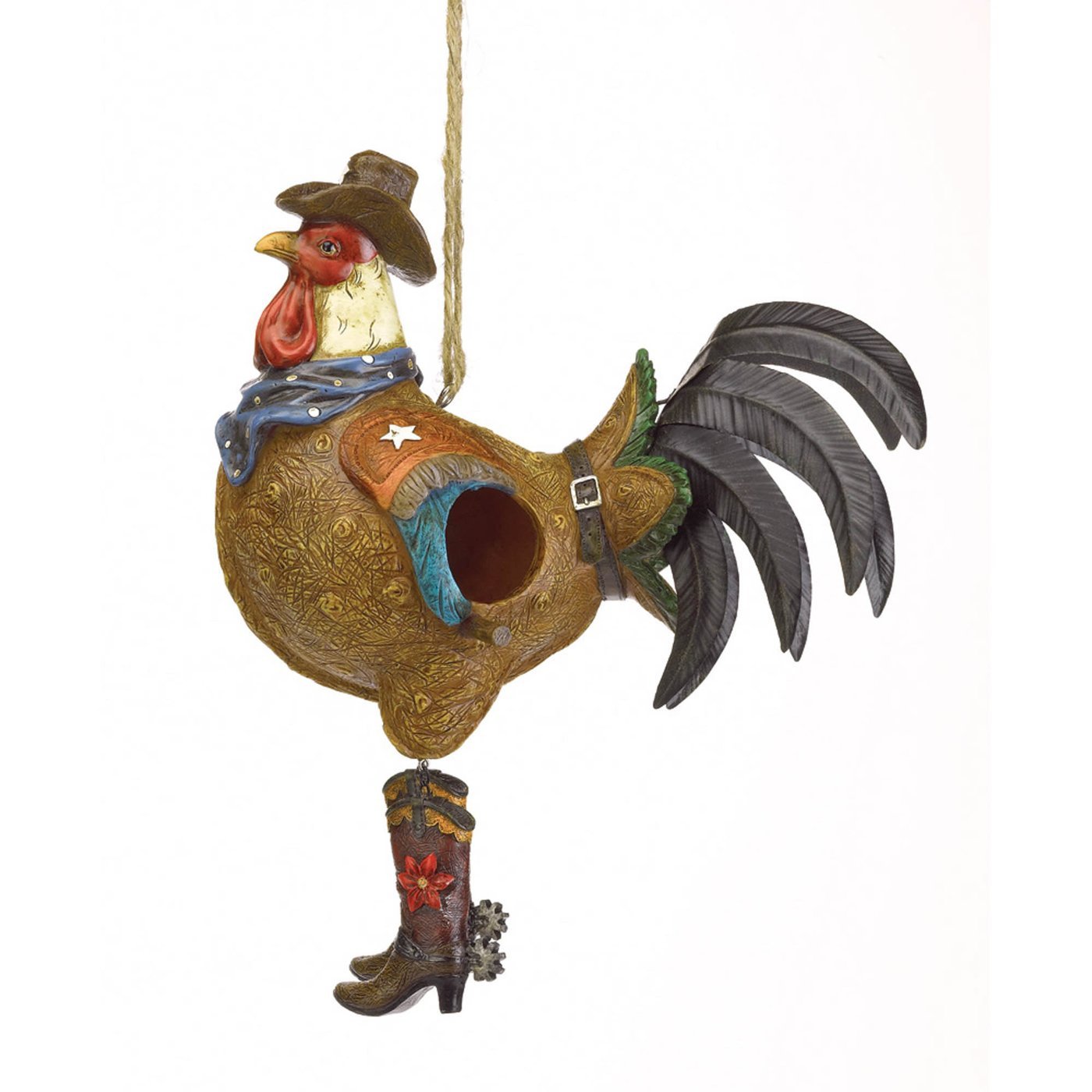 COWBOY ROOSTER BIRDHOUSE