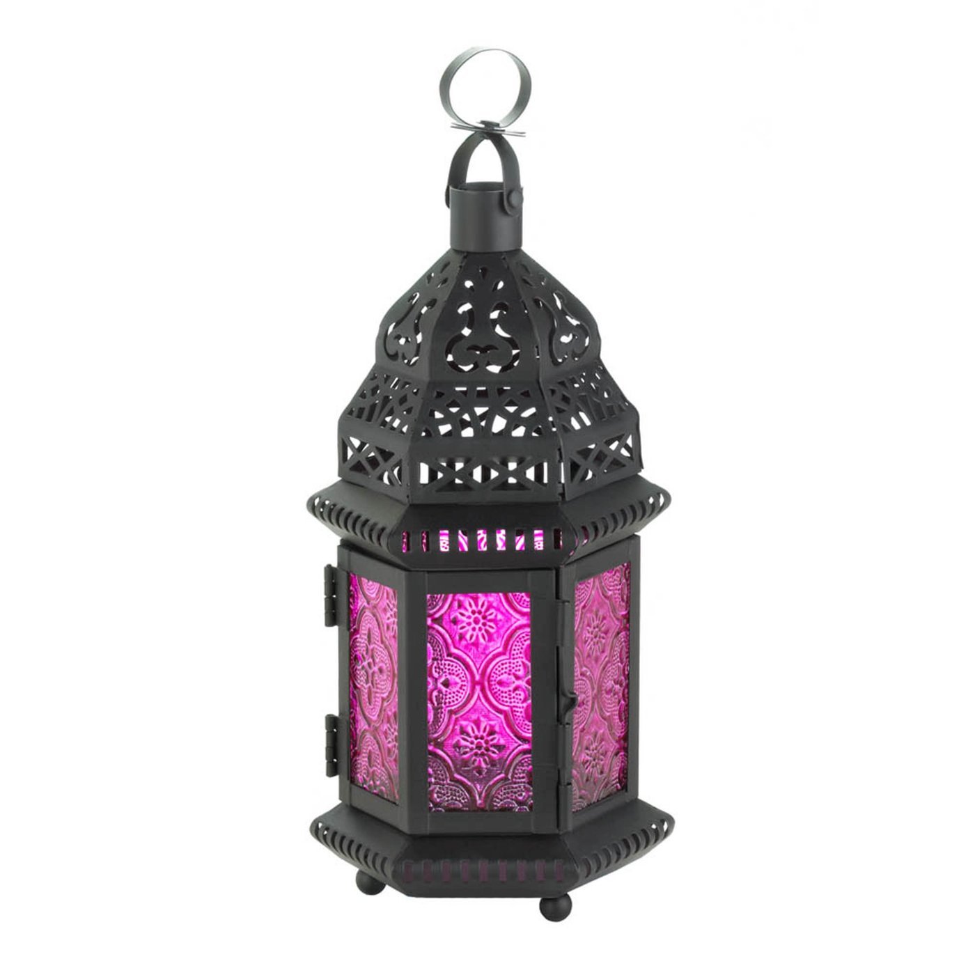 MULBERRY GLASS MOROCCAN STYLE LANTERN