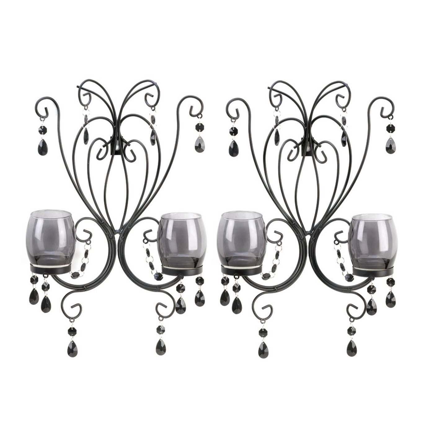 MIDNIGHT ELEGANCE WALL SCONCES SET/2