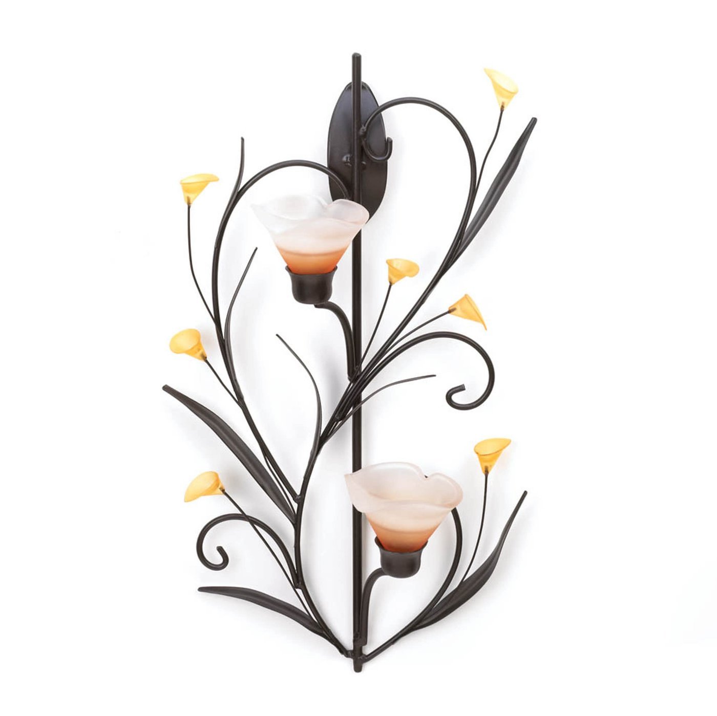 AMBER LILIES CANDLE WALL SCONCE