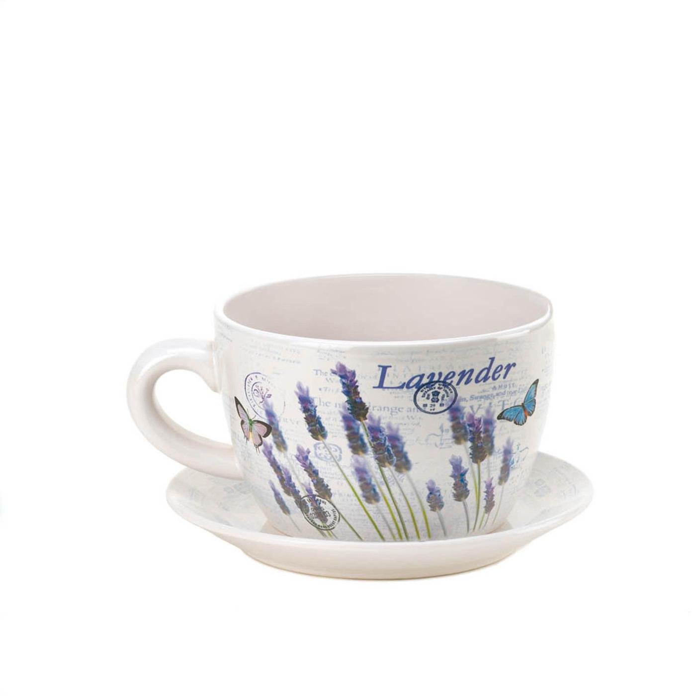 LAVENDER FIELDS TEACUP PLANTER