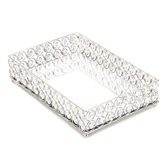SHIMMER RECTANGULAR JEWELED TRAY