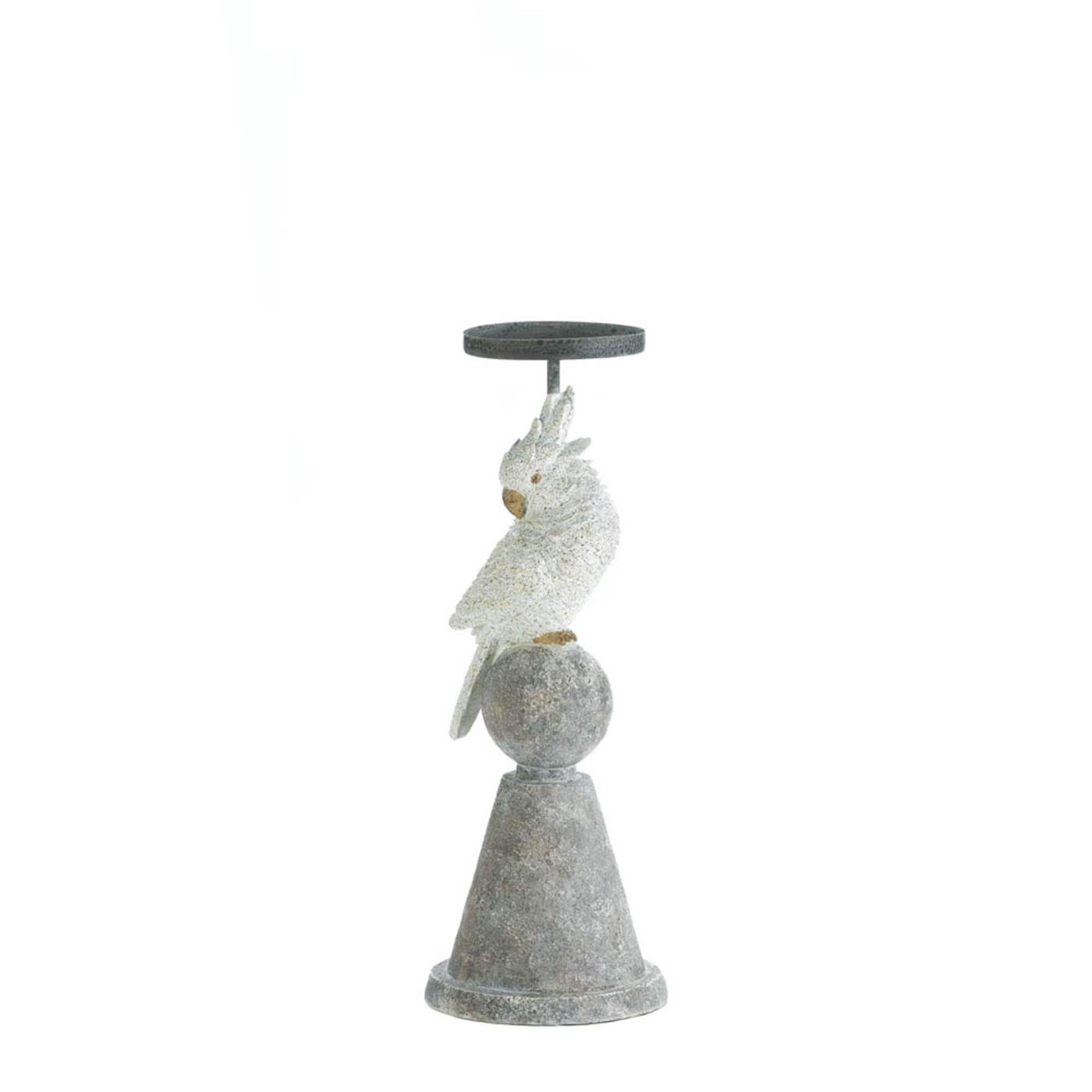WHITE COCKATOO CANDLEHOLDER