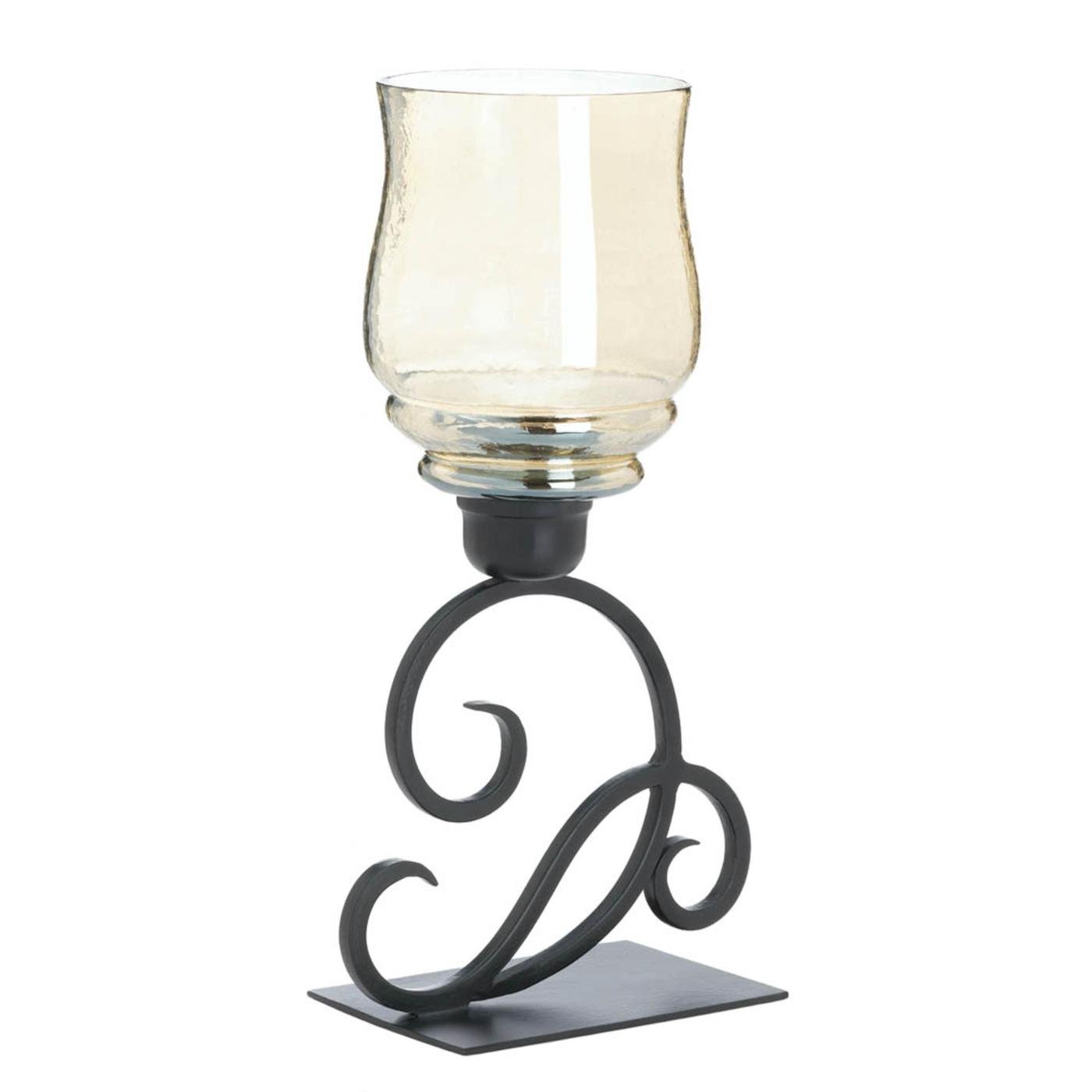 IRIDESCENT GLASS HURRICANE LANTERN