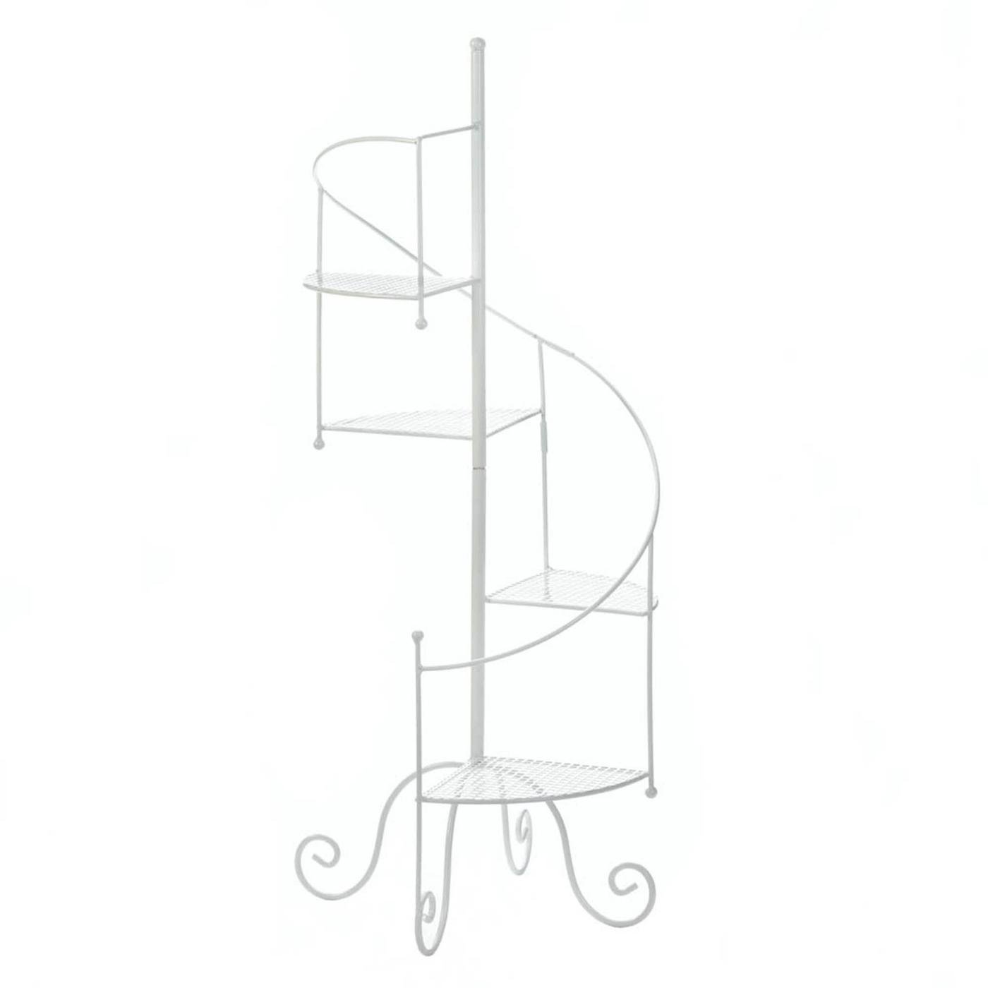 WHITE SPIRAL SHOWCASE PLANT STAND
