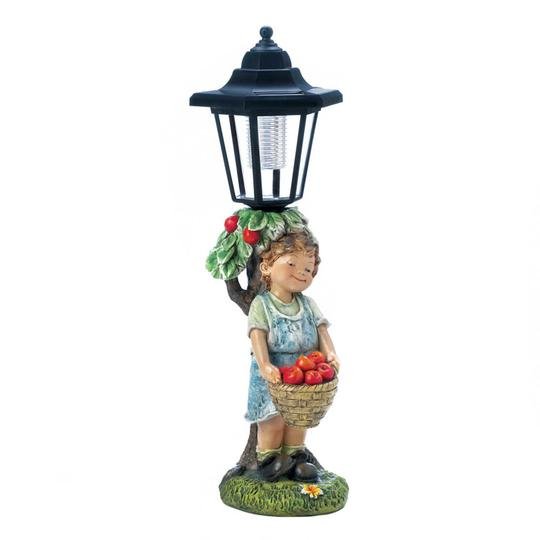 APPLE BASKET SOLAR STREET LIGHT STATUE