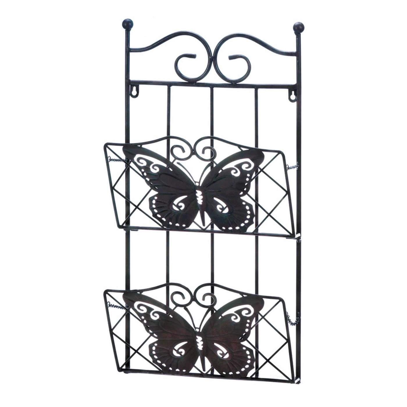 BUTTERFLY 2-TIER MAGAZINE WALL RACK
