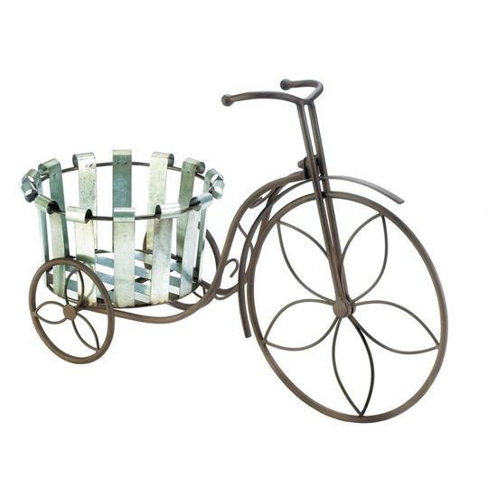GALVANIZED BUCKET BIKE PLANT STAND