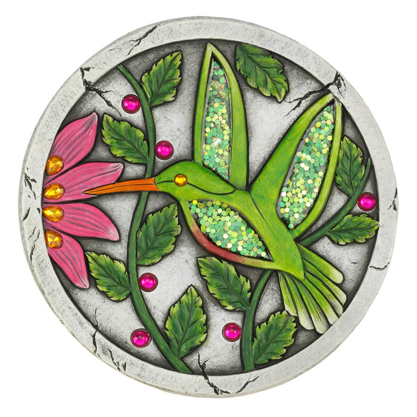 GREEN HUMMINGBIRD GARDEN STEPPING STONE