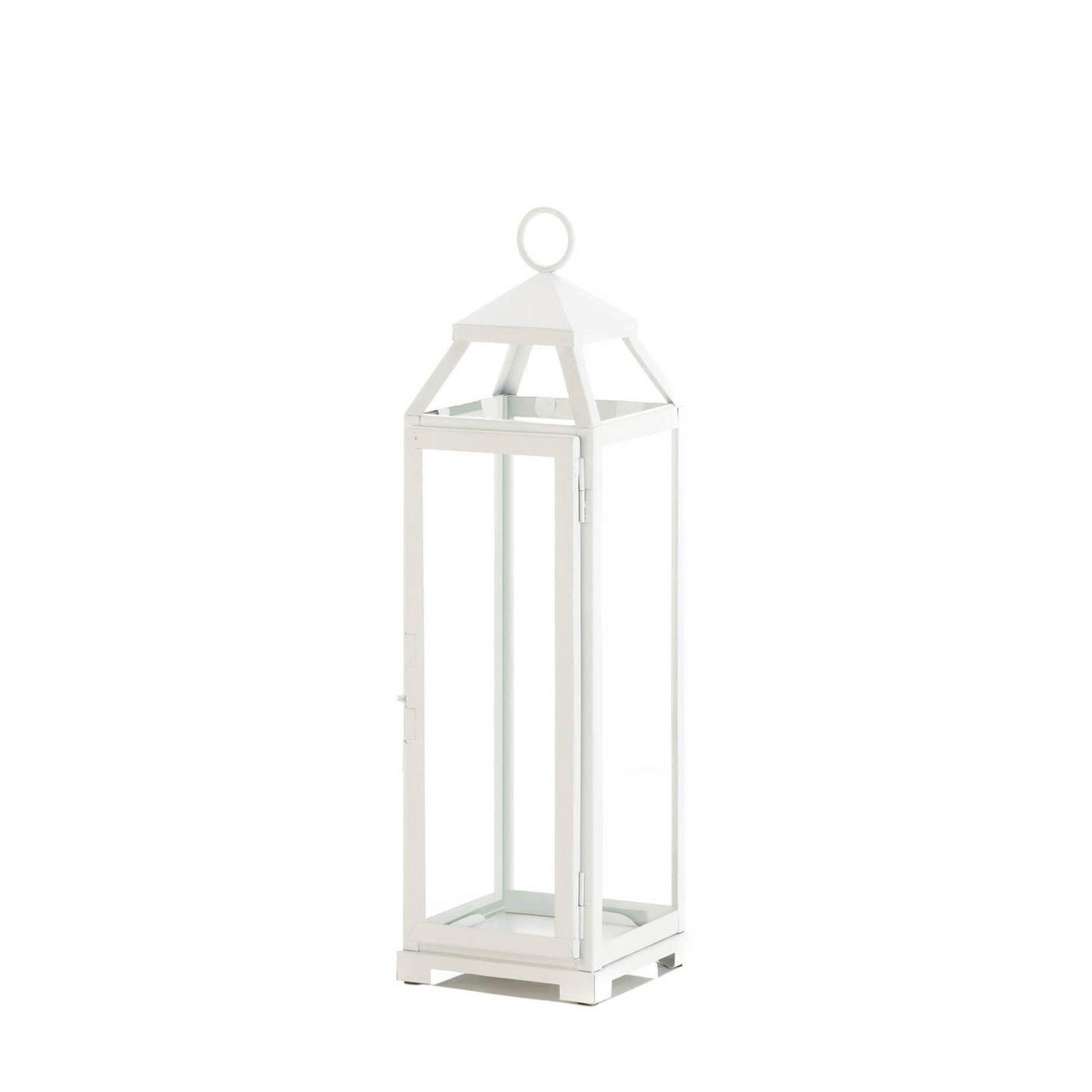 LARGE COUNTRY WHITE OPEN TOP LANTERN