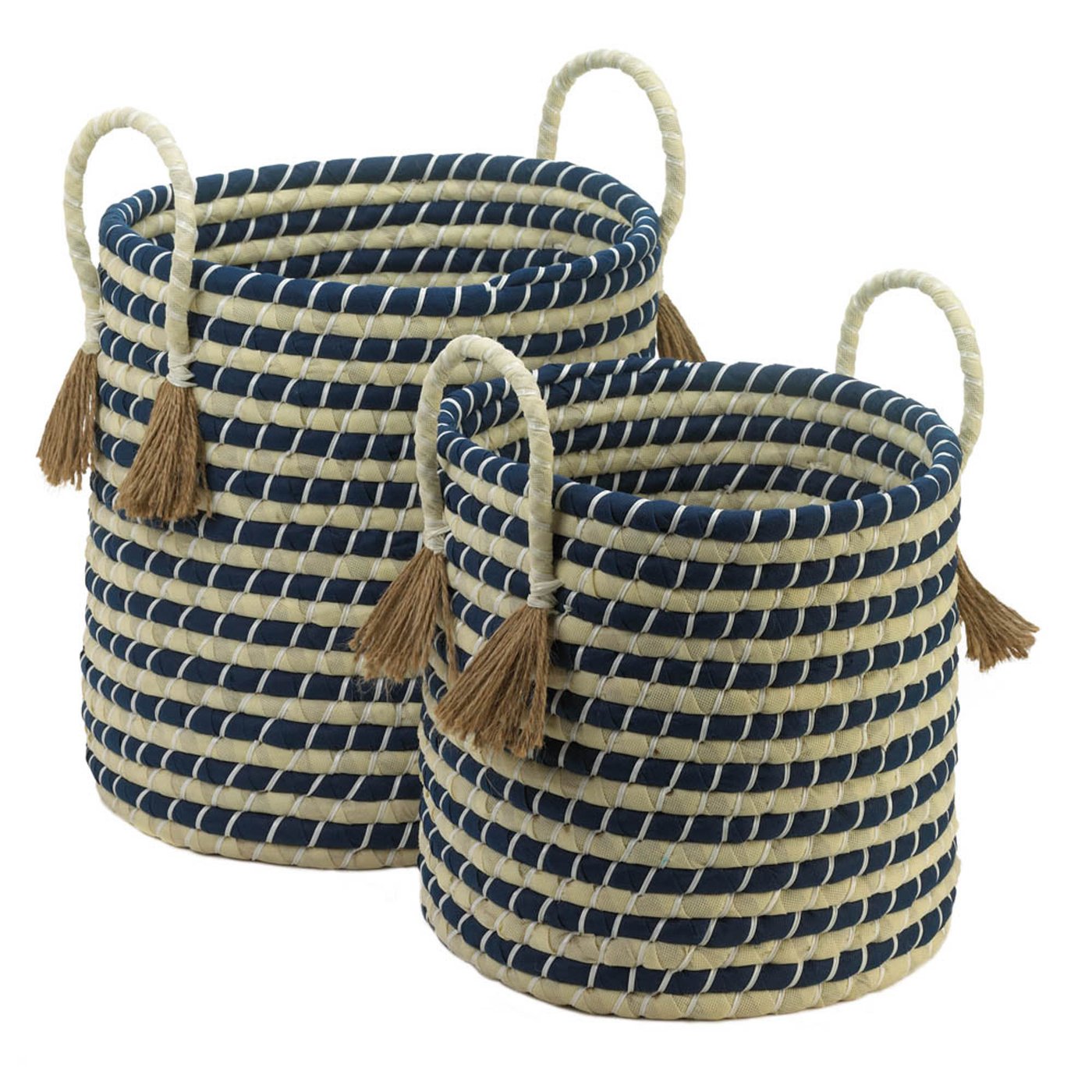 BRAIDED BASKETS WITH TASSELS