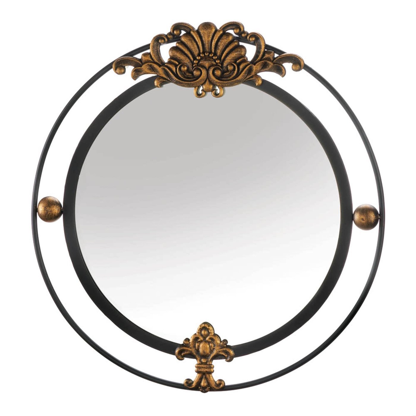 REGAL WALL MIRROR WITH GOLD ACCENT