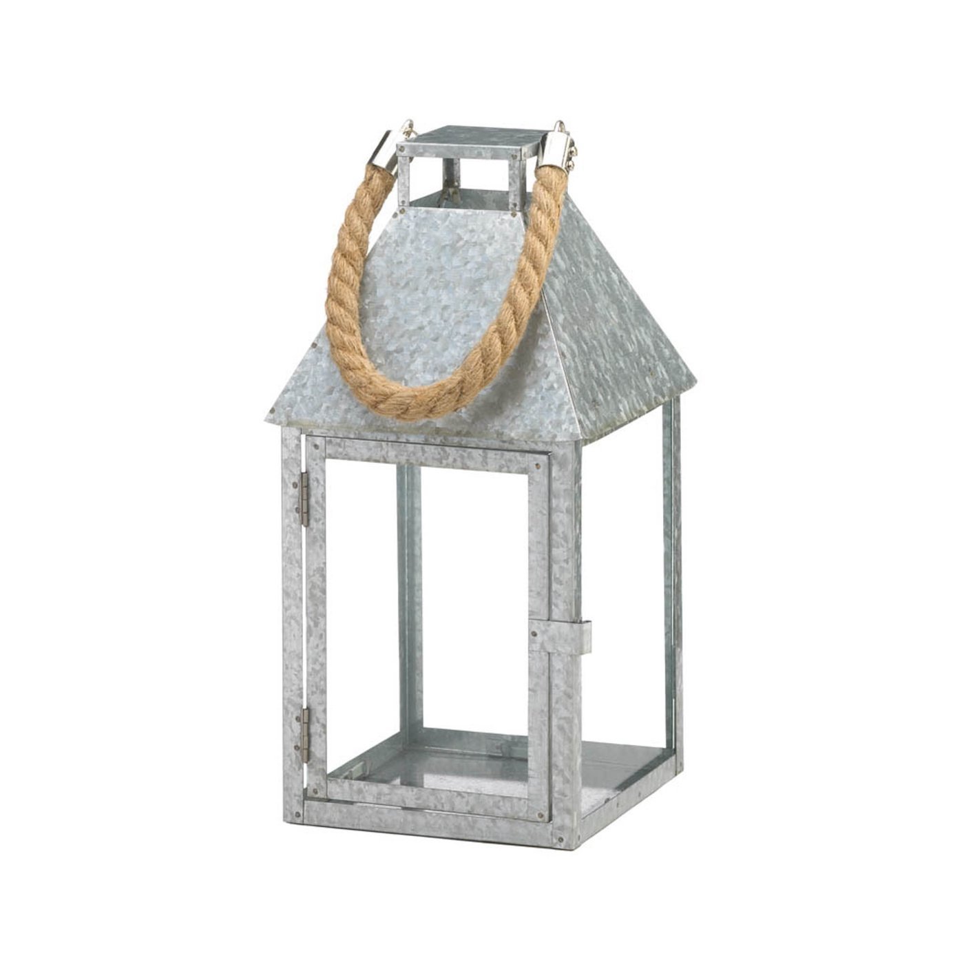 LARGE GALVANIZED FARM-STYLE LANTERN