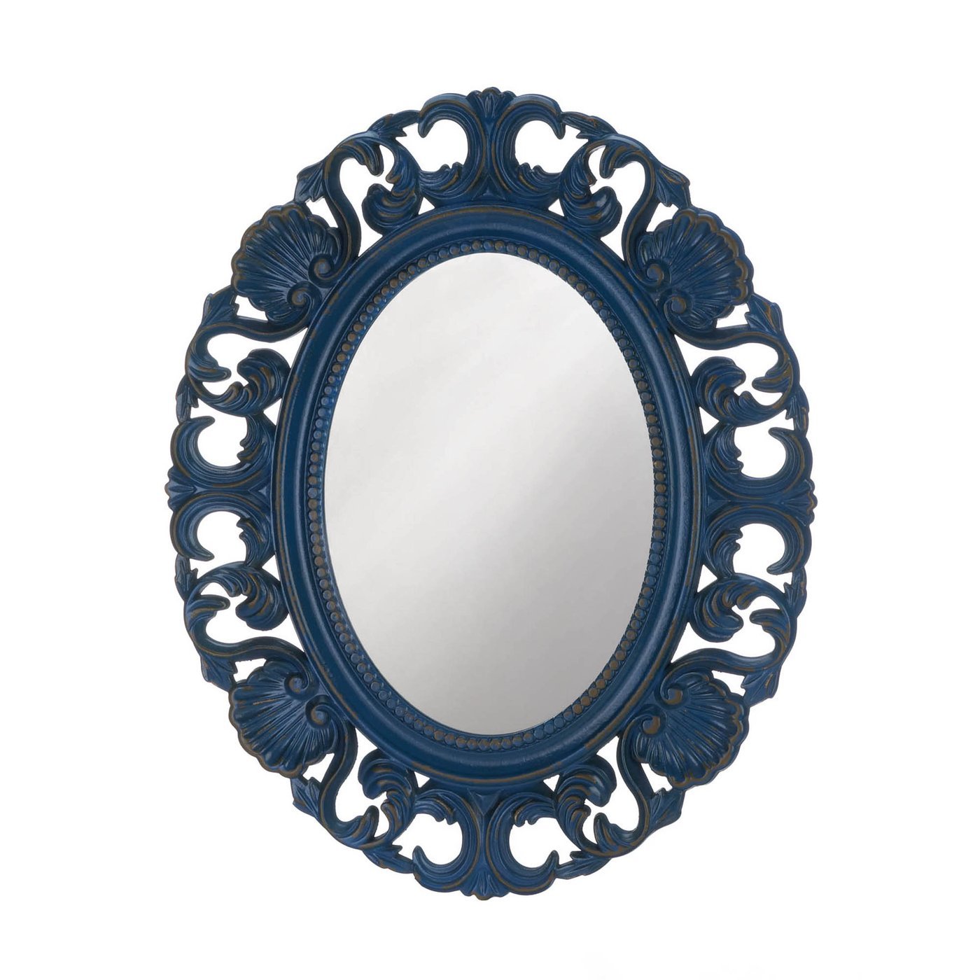 BLUE SCALLOP WALL MIRROR