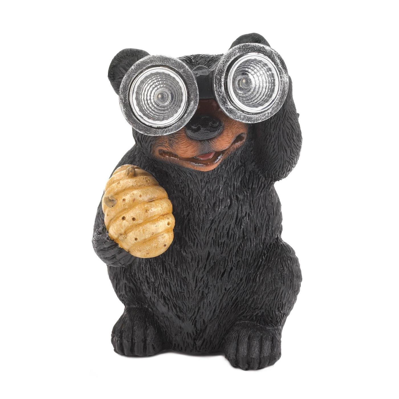 BEAR WITH TELESCOPE SOLAR LIGHT