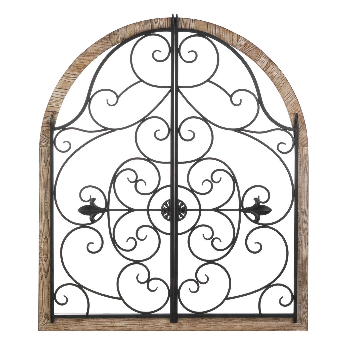 ARCHED WOOD AND IRON WALL DÃ‰COR