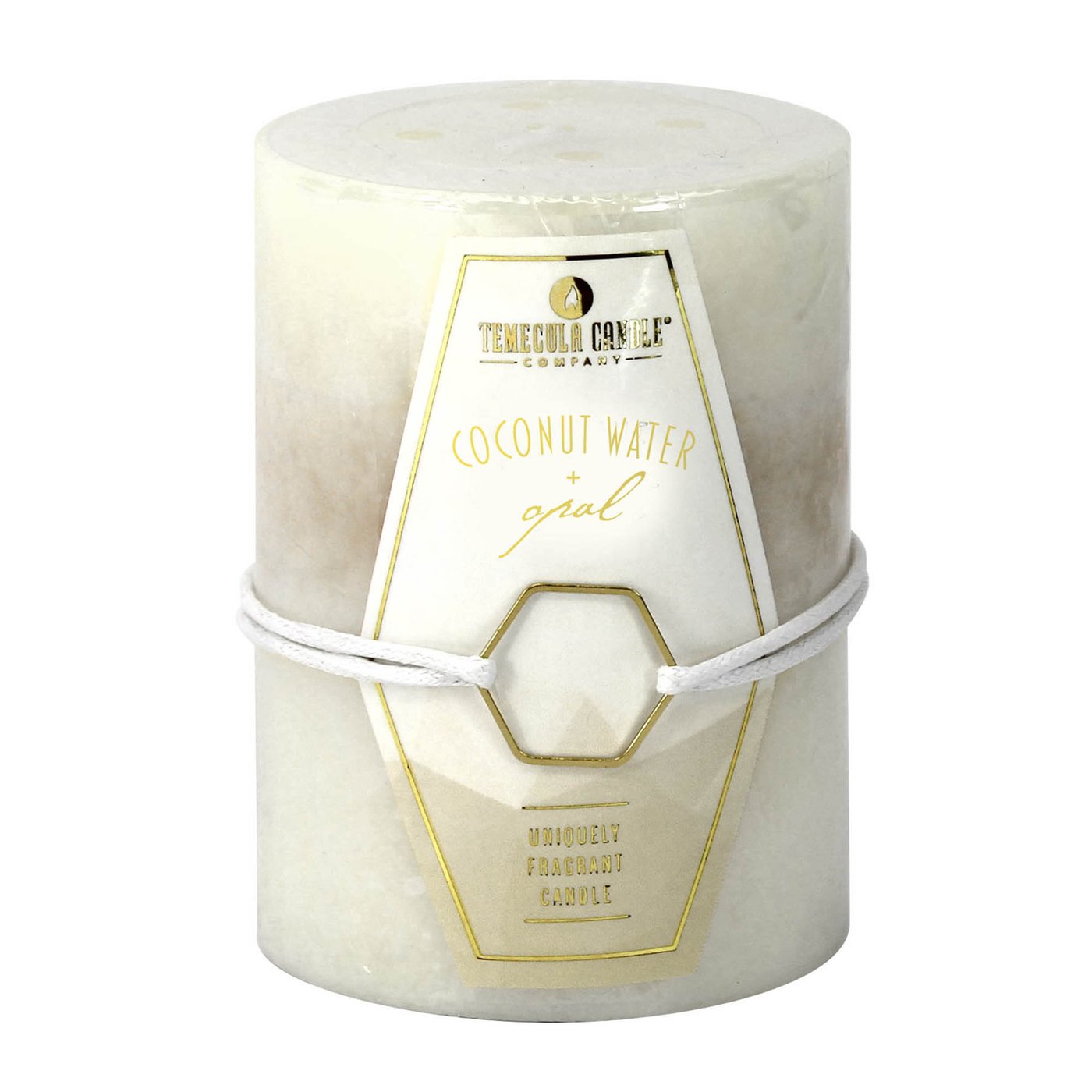 COCONUT WATER & OPAL PILLAR CANDLE 3X4