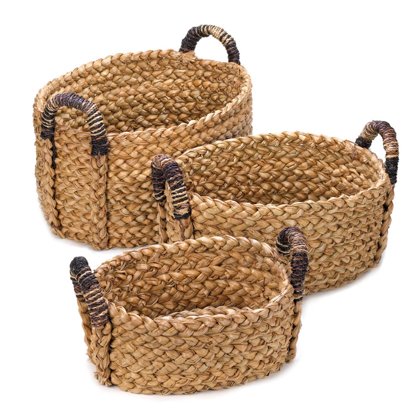 RUSTIC WOVEN NESTING BASKETS - 3 PC. SET