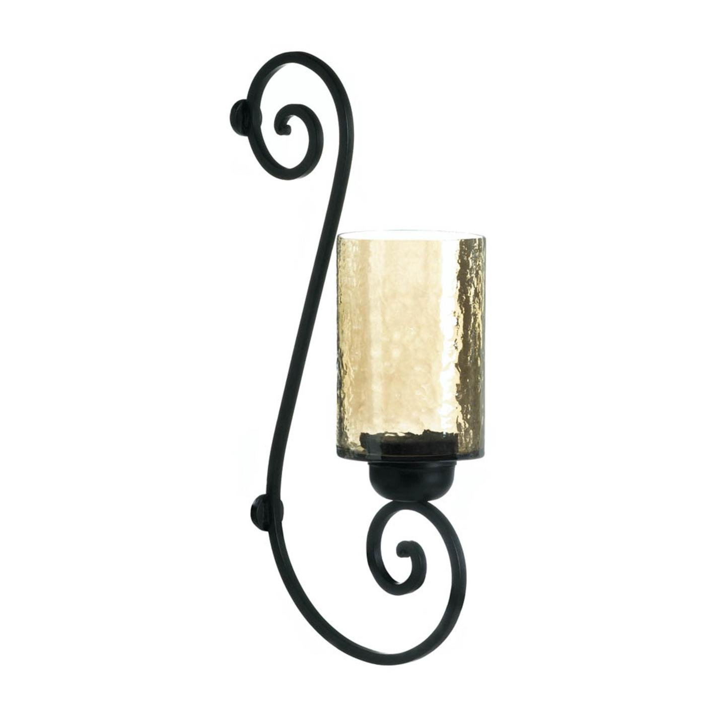 IRIDESCENT GLASS SCROLL WALL SCONCE
