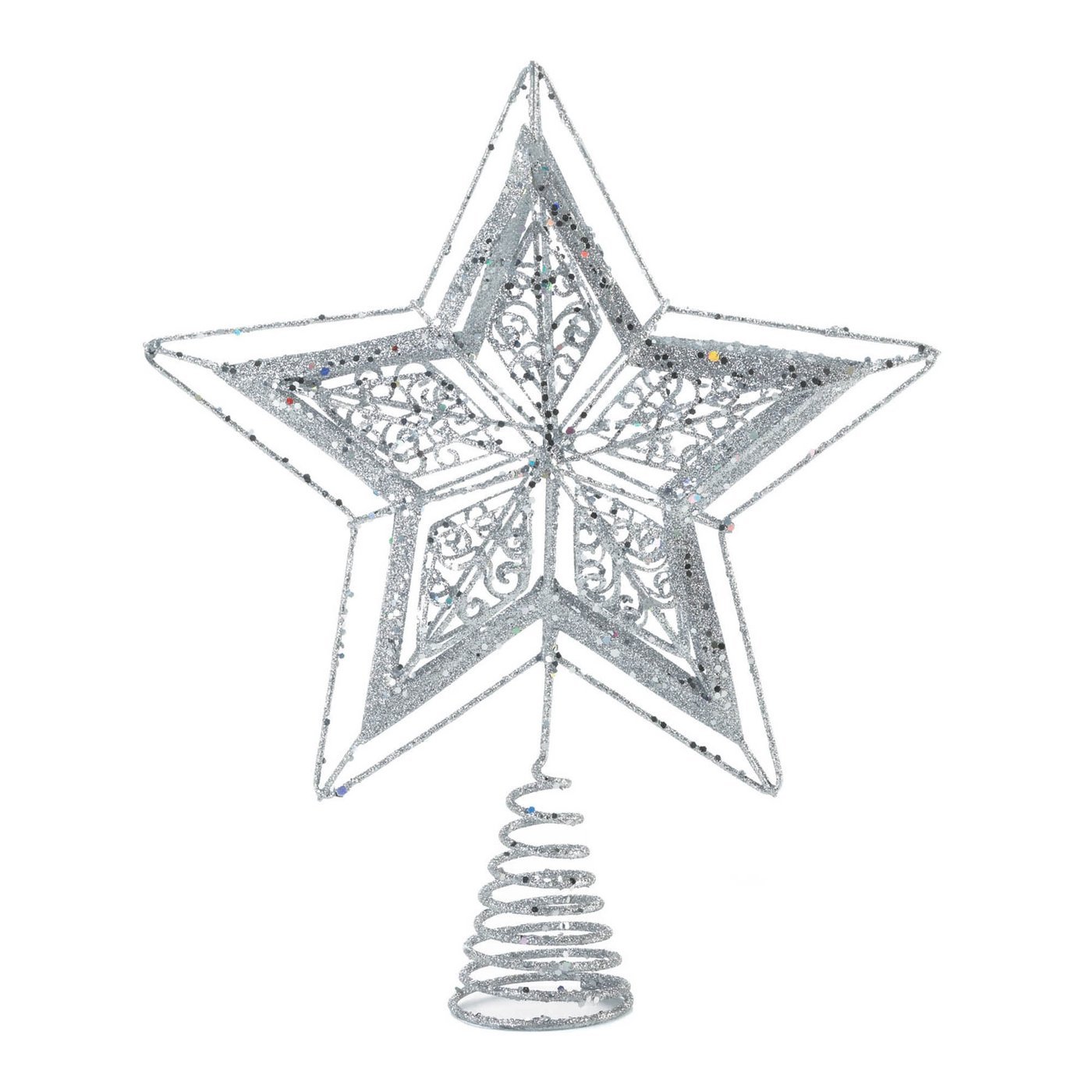 SILVER STAR TREE TOPPER