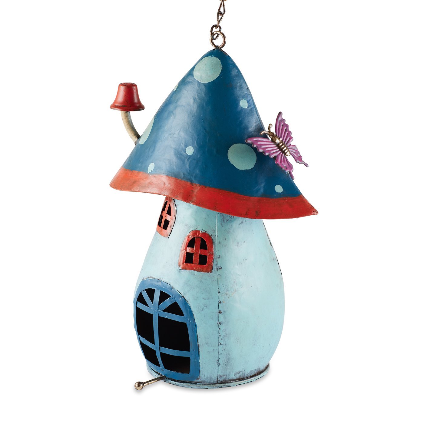 BLUE MUSHROOM BIRDHOUSE