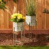 HEXAGON BUCKET PLANT STAND SET/2